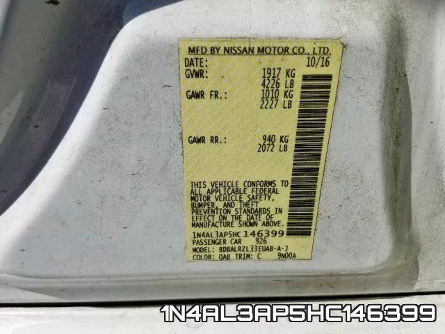 1N4AL3AP5HC146399 фото 2