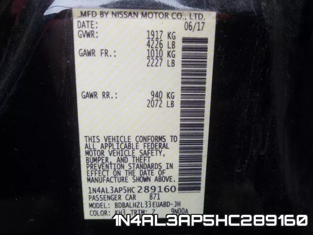 1N4AL3AP5HC289160 фото 2