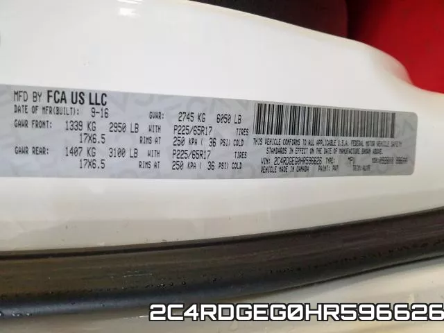 2C4RDGEG0HR596626 фото 2