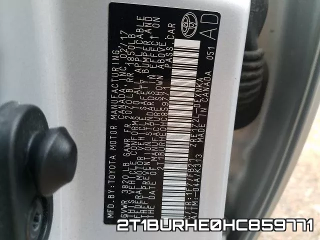 2T1BURHE0HC859771 фото 2