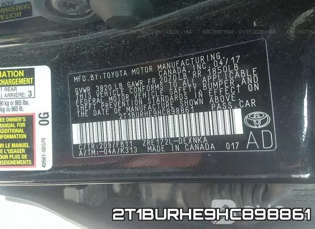 2T1BURHE9HC898861 фото 9