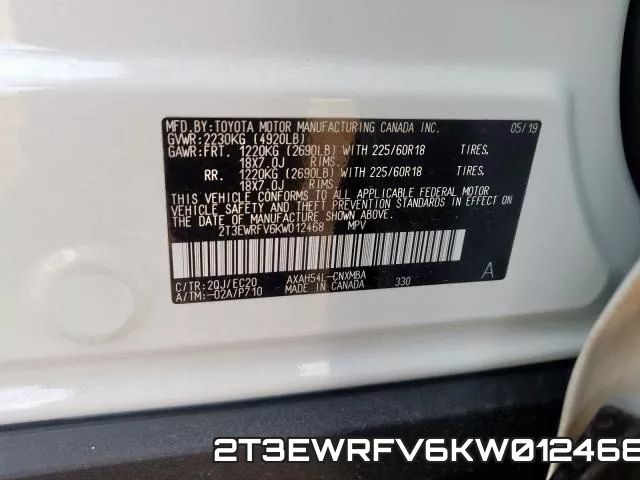 2T3EWRFV6KW012468 фото 2