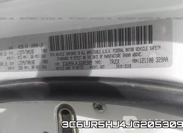 3C6UR5HJ4JG205309 фото 9