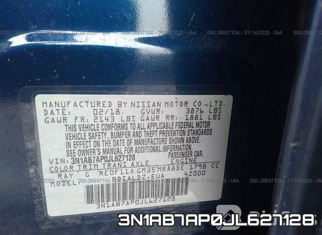 3N1AB7AP0JL627128 фото 5