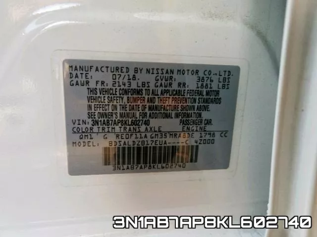 3N1AB7AP8KL602740 фото 2