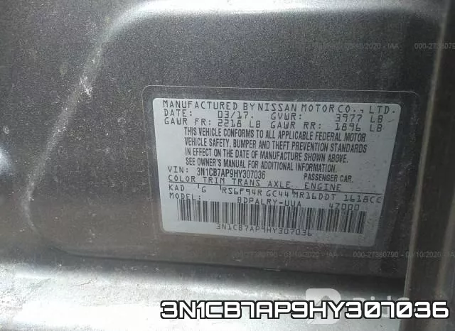 3N1CB7AP9HY307036 фото 8