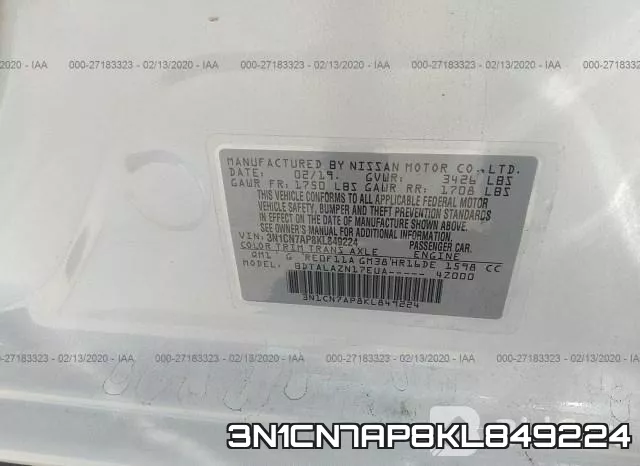 3N1CN7AP8KL849224 фото 7