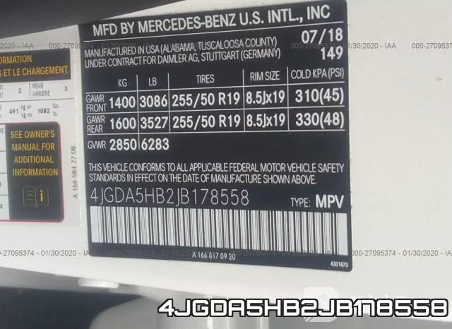 4JGDA5HB2JB178558 фото 7