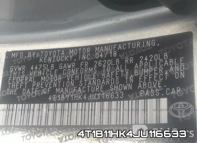 4T1B11HK4JU116633 фото 7