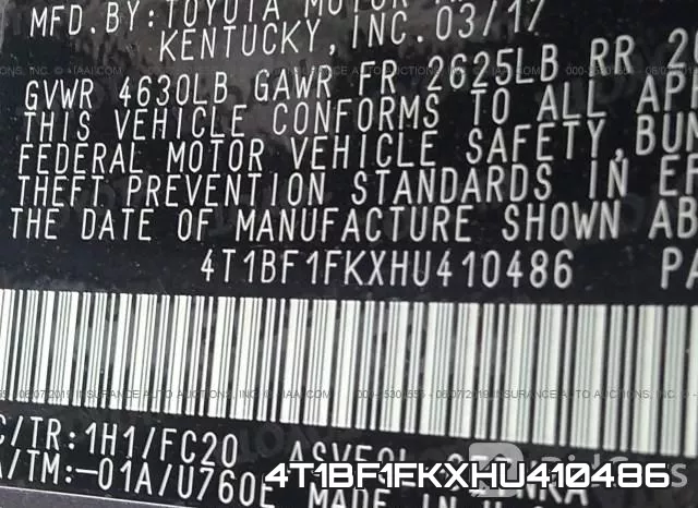 4T1BF1FKXHU410486 фото 8
