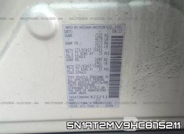 5N1AT2MV9HC875211 фото 8