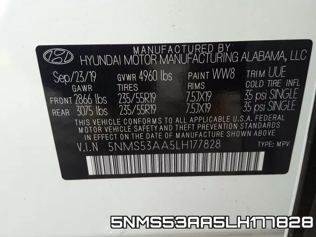 5NMS53AA5LH177828 фото 2