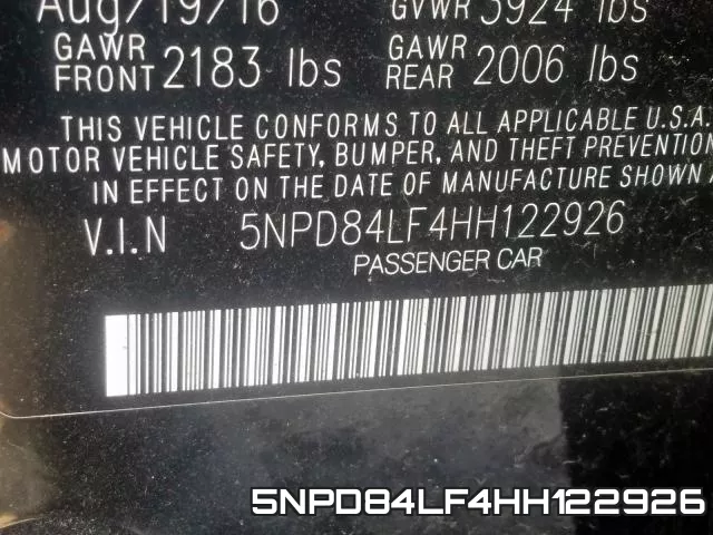 5NPD84LF4HH122926 фото 2