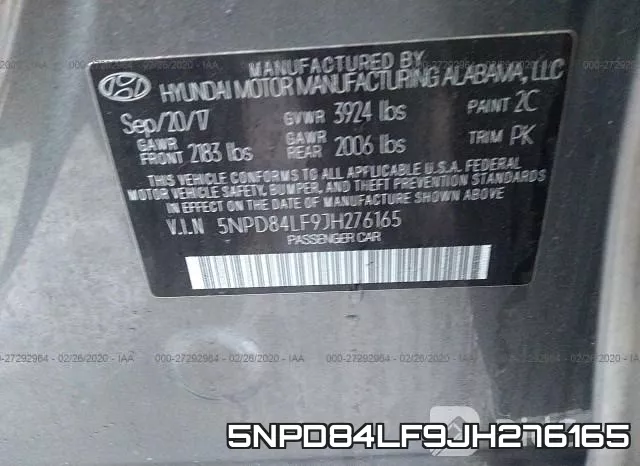 5NPD84LF9JH276165 фото 7