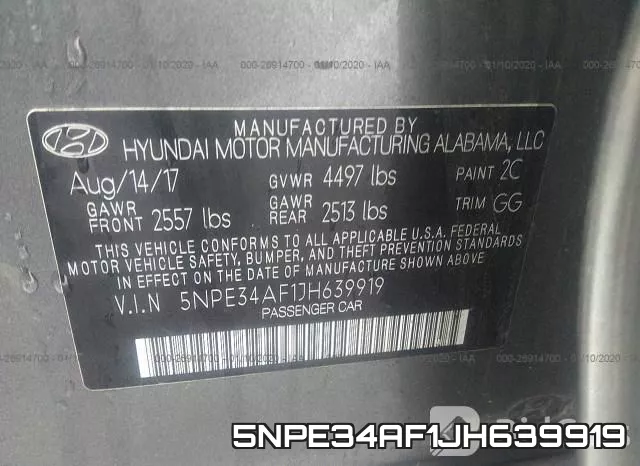 5NPE34AF1JH639919 фото 10