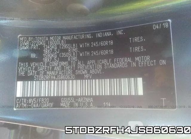 5TDBZRFH4JS860630 фото 10