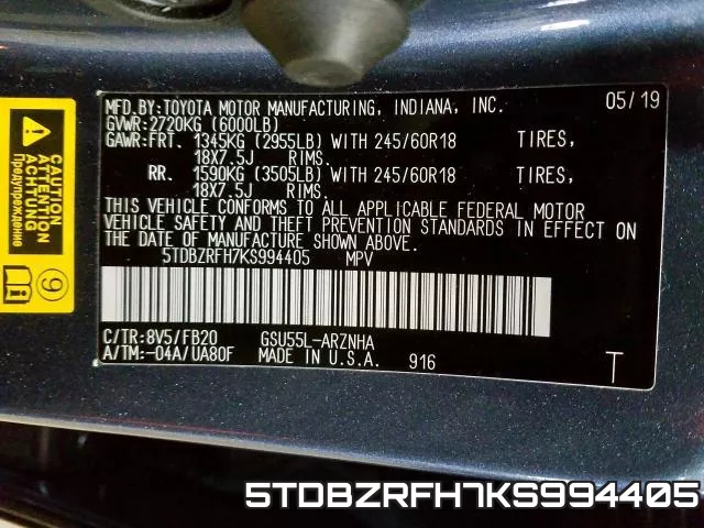 5TDBZRFH7KS994405 фото 2