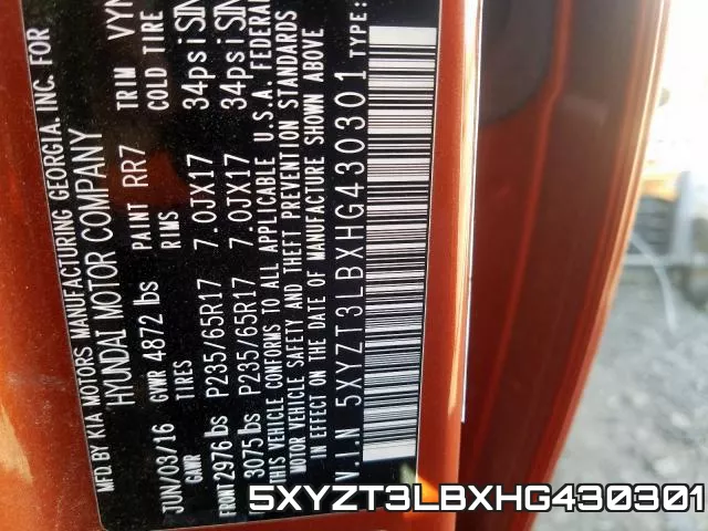 5XYZT3LBXHG430301 фото 2