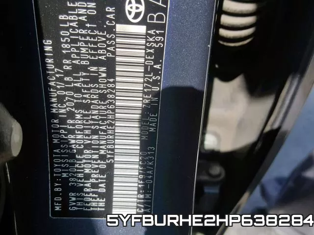 5YFBURHE2HP638284 фото 2
