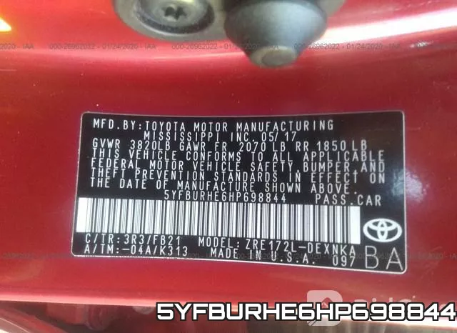5YFBURHE6HP698844 фото 8