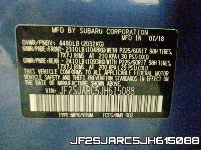 JF2SJARC5JH615088 фото 2