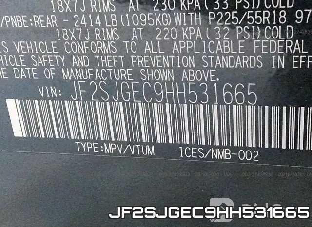 JF2SJGEC9HH531665 фото 7