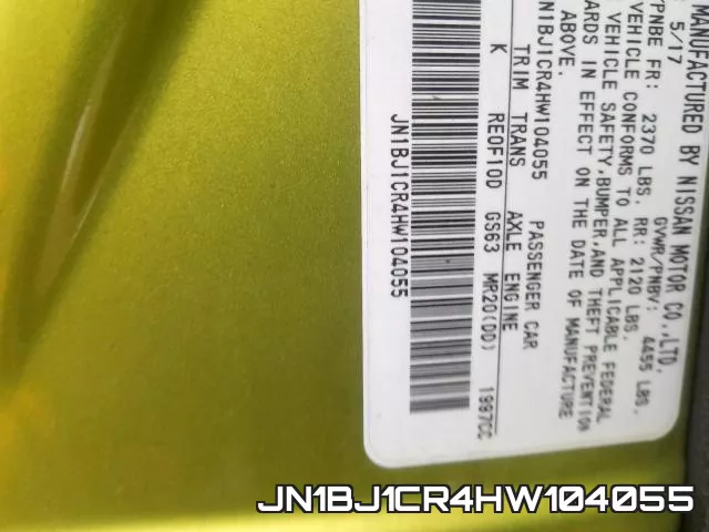 JN1BJ1CR4HW104055 фото 2
