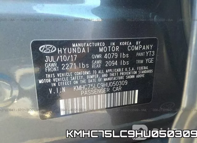 KMHC75LC9HU050309 фото 8