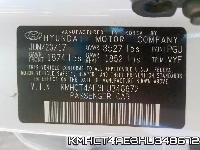 KMHCT4AE3HU348672 фото 2