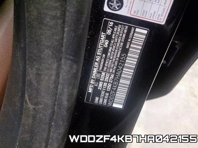 WDDZF4KB7HA042155 фото 2