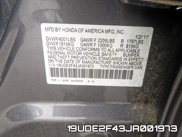 19UDE2F43JA001973 фото 2