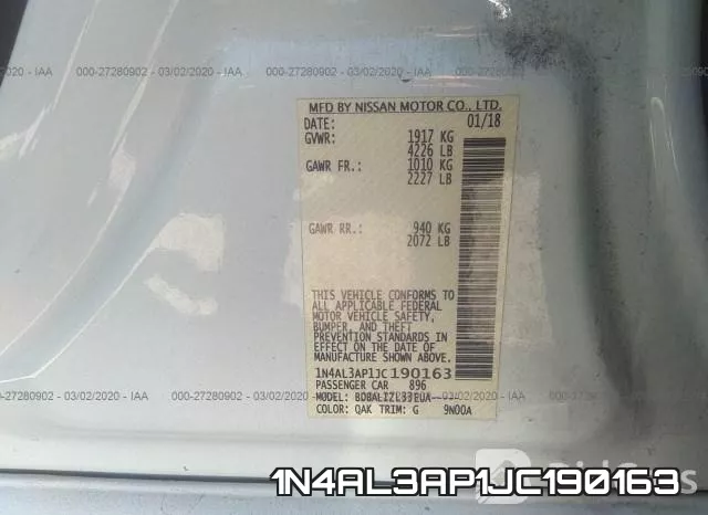 1N4AL3AP1JC190163 фото 5