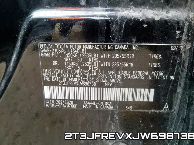 2T3JFREVXJW698738 фото 2
