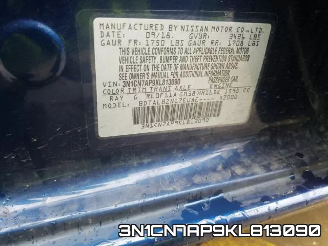 3N1CN7AP9KL813090 фото 2