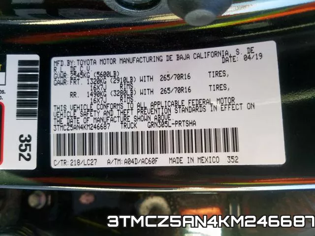 3TMCZ5AN4KM246687 фото 2