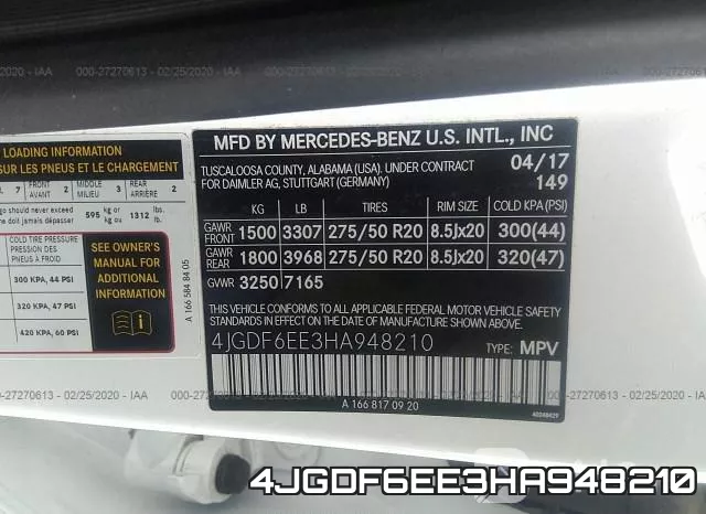4JGDF6EE3HA948210 фото 6
