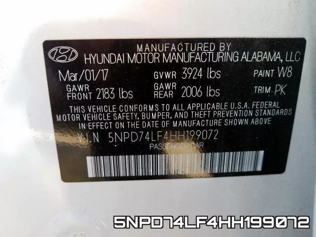 5NPD74LF4HH199072 фото 2