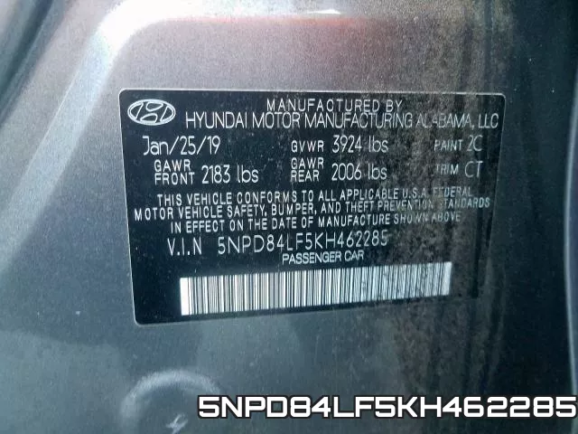5NPD84LF5KH462285 фото 2