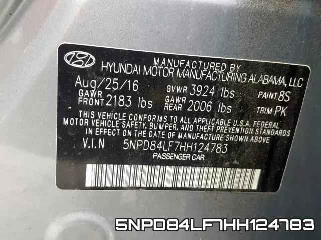 5NPD84LF7HH124783 фото 2