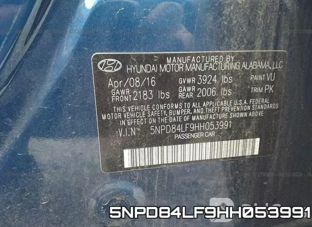 5NPD84LF9HH053991 фото 9