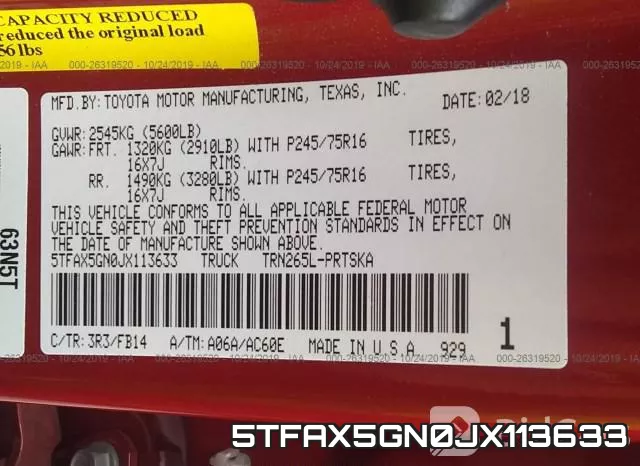 5TFAX5GN0JX113633 фото 6