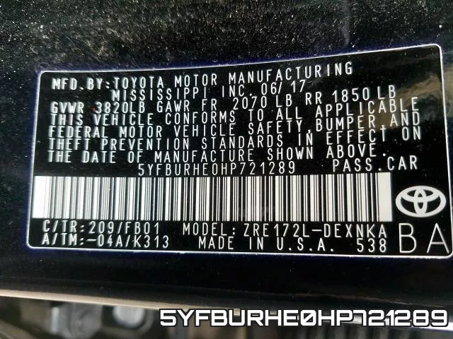5YFBURHE0HP721289 фото 2