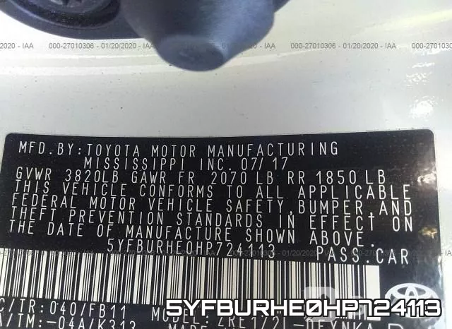 5YFBURHE0HP724113 фото 7