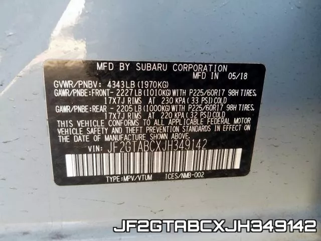 JF2GTABCXJH349142 фото 2