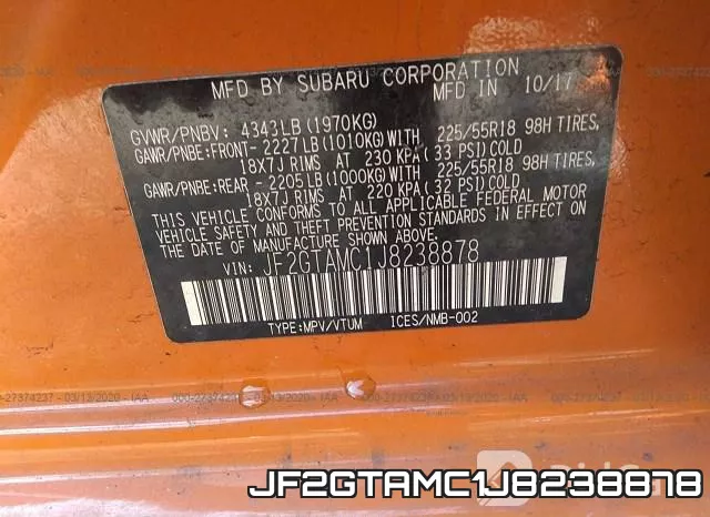 JF2GTAMC1J8238878 фото 7