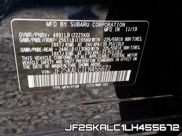 JF2SKALC1LH455672 фото 2