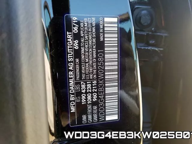WDD3G4EB3KW025801 фото 2