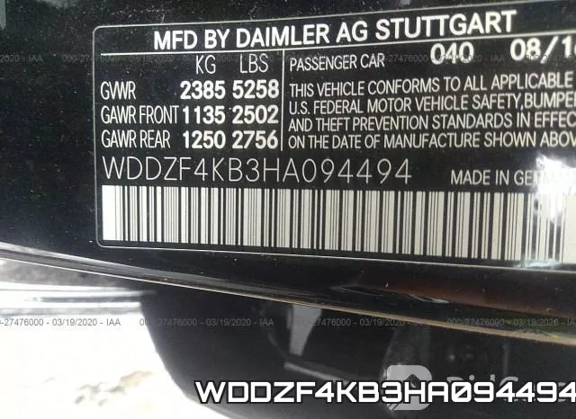 WDDZF4KB3HA094494 фото 6