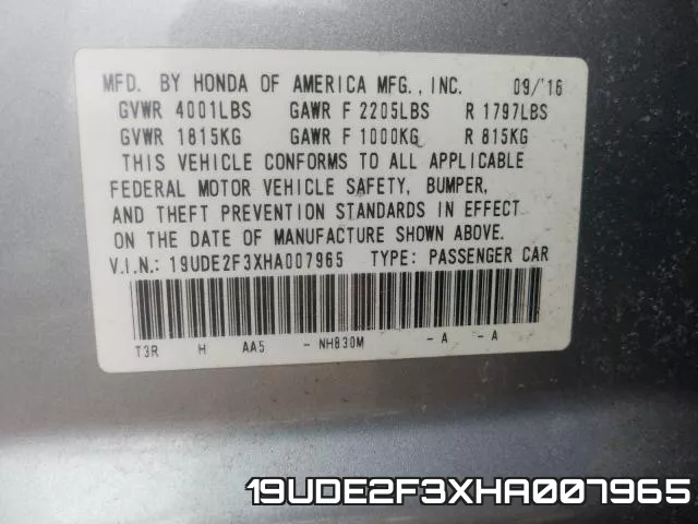 19UDE2F3XHA007965 фото 2