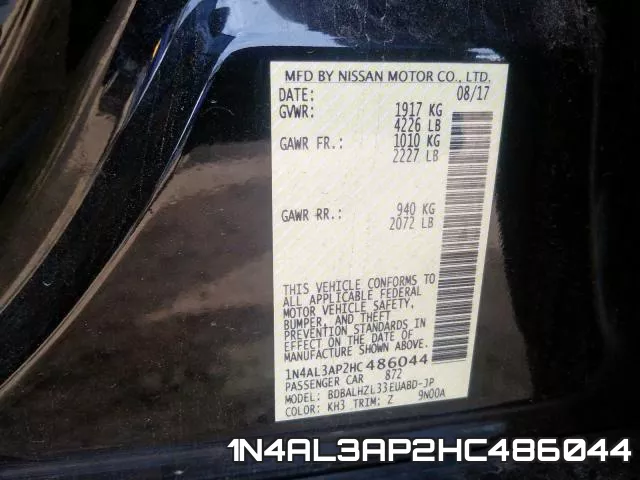 1N4AL3AP2HC486044 фото 2